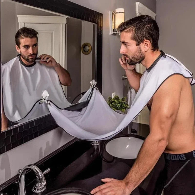 1/2PCS Male Shaving Aprons Creative Wall Mirror Suction Haircut Wrap Cape Home Salon Moustache Beard Shaving Apron Cleaning Bib