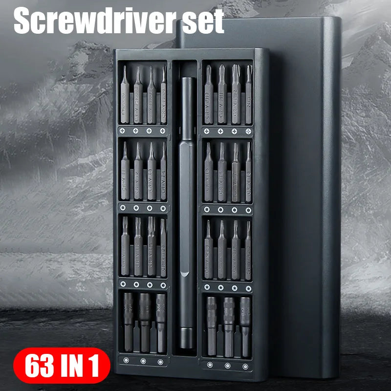 63 in 1 Precision Screwdriver Set Phillips Torx Magnetic Screwdriver Bit Professional Repair Tool Kit