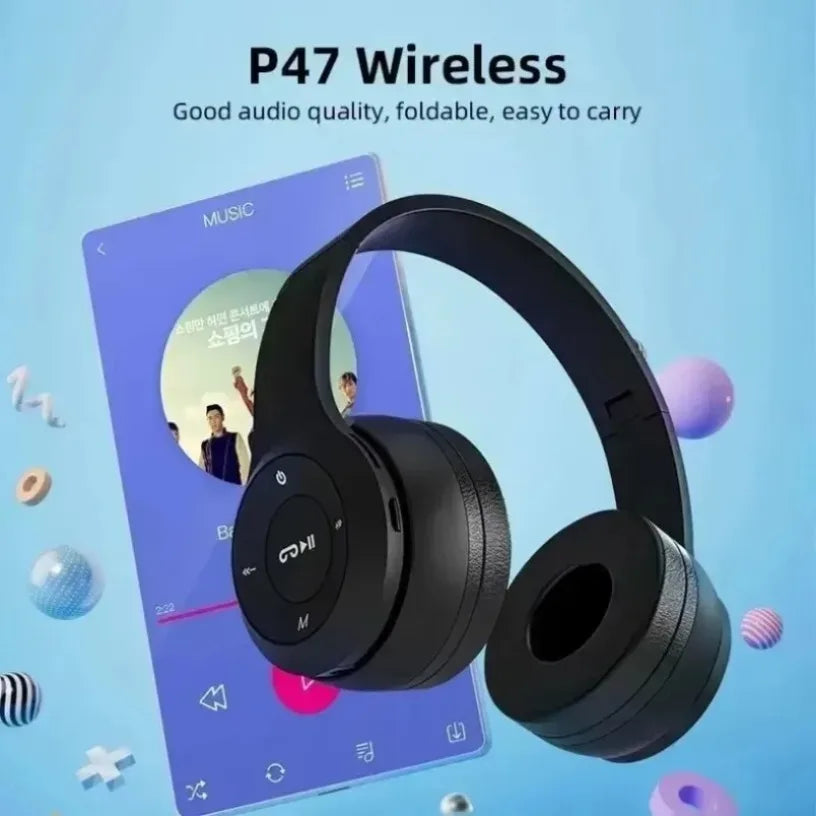 Foldable Wireless Bluetooth Headphone With Microphone Headset