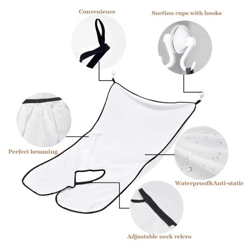1/2PCS Male Shaving Aprons Creative Wall Mirror Suction Haircut Wrap Cape Home Salon Moustache Beard Shaving Apron Cleaning Bib