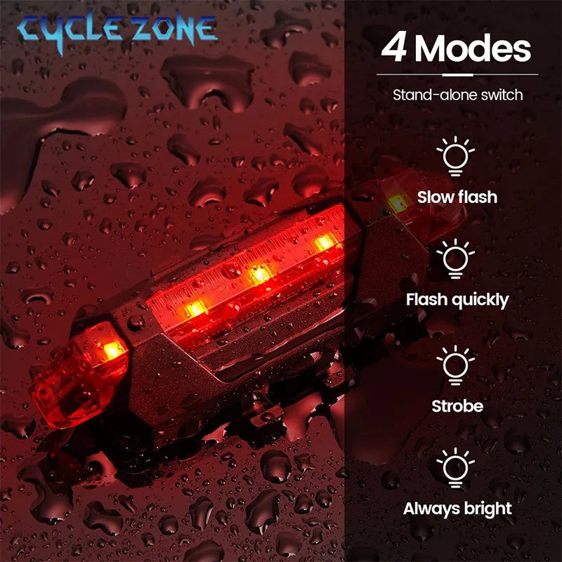 Bicycle Headlight Taillight USB Rechargeable, Front Rear Lamp Set Cycling Flashlight Bicycle Accessories