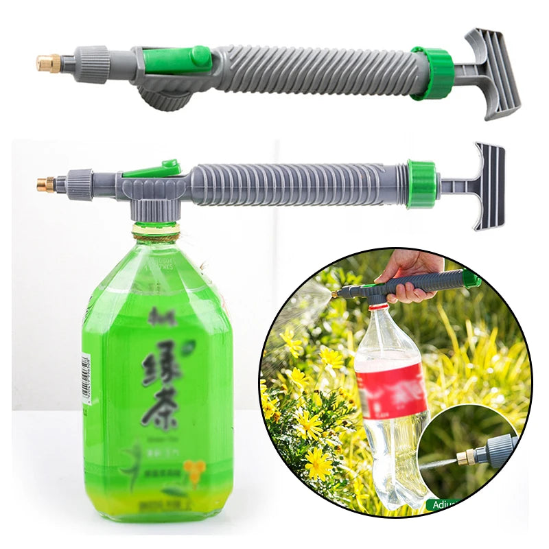 High Pressure Air Pump Manual Sprayer Adjustable Drink Bottle Spray Head Nozzle Garden Watering Tool Sprayer