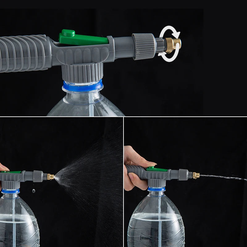 High Pressure Air Pump Manual Sprayer Adjustable Drink Bottle Spray Head Nozzle Garden Watering Tool Sprayer