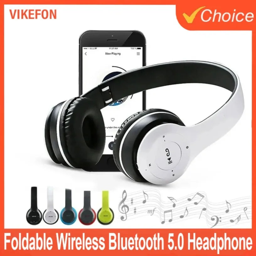 Foldable Wireless Bluetooth Headphone With Microphone Headset